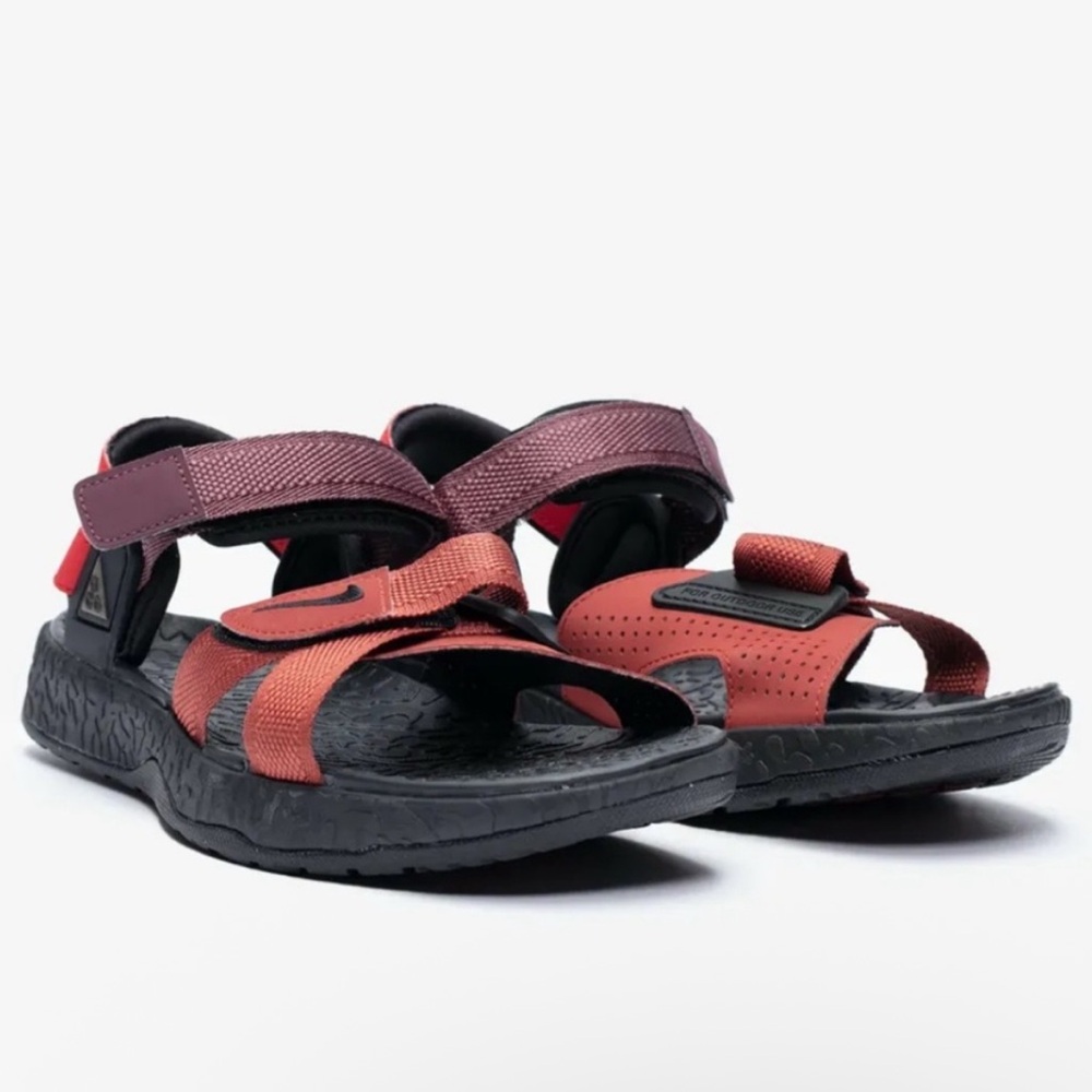 Nike ACG Air Deschutz Sandals Redstone Outdoor Hiking Black Red Mens Size 7
